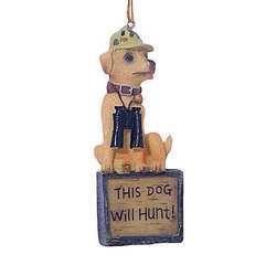 Item 483332 Hunting Lab With Sign Ornament