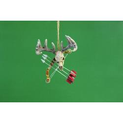 Item 483411 Deer Skull With Bow Ornament