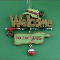 Item 483520 Welcome To The Lake Fishing Ornament
