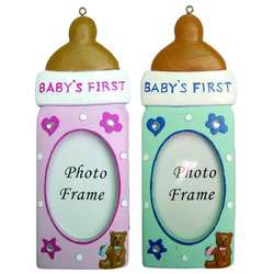 Item 483582 Baby's First Bottle Photo Frame Ornament