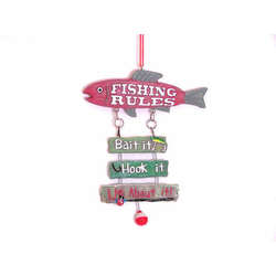 Item 483593 Fishing Rules Sign Ornament