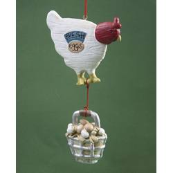Item 483635 Chicken With Basket of Fresh Eggs Ornament