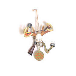Item 483710 Deer Skull With Gun/Bow/Arrow Ornament