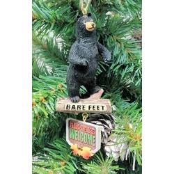 Item 483837 Black Bear With Bare Feet Always Welcome Sign Ornament
