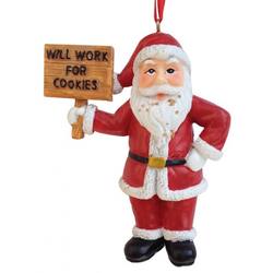 Item 483944 Will Work For Cookies Santa Ornament