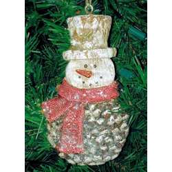 Item 483949 Pine Cone Snowman Ornament