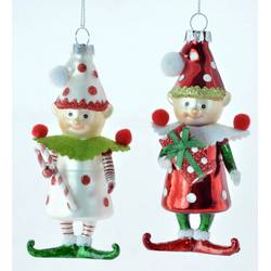 Item 483988 White, Red, & Green Polka Dot Elf Ornament