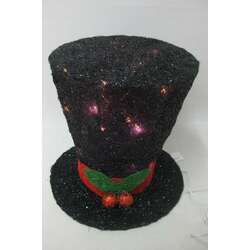 Item 484033 Lighted Black Snowman Hat With Berries