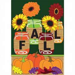 Item 491202 Fall Mason Jar Garden Flag