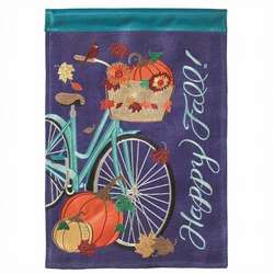 Item 491275 HAPPY FALL BICYCLE GARDEN FLAG