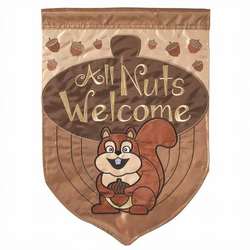 Item 491277 ALL NUTS WELCOME GARDEN FLAG