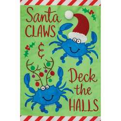 Item 492239 CHRISTMAS CRABS APPLIQUE GARDEN FLAG