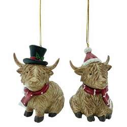 Item 501083 Holiday Highland Cow Ornament