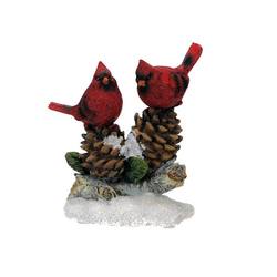 Item 501184 Cardinals On Pine Cones, Log, and Snow Figure