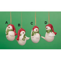 Item 501252 White Bird With Green Scarf & Red Hat Ornament