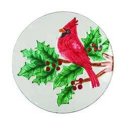Item 501298 Fused Glass Bright Cardinal Platter