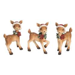 Item 501307 Deer With Santa Hat Figure