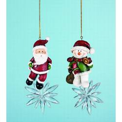 Item 501386 Santa/Snowman Ornament