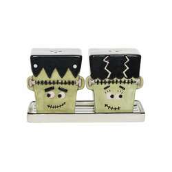 Item 501390 Frankenstein And Bride Salt And Pepper Shaker With Plate