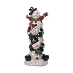 Item 501427 Light Up Stacked Snowman Decor With Music