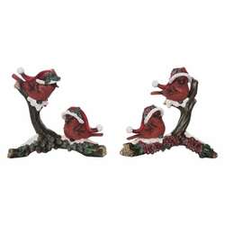 Item 501447 Santa Hat Cardinal On Branch Figure