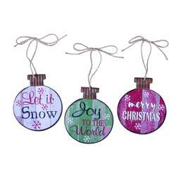 Item 501575 Rustic Ornament Shape With Phrase Ornament
