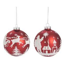 Item 501580 Red Christmas Santa Ball Ornament
