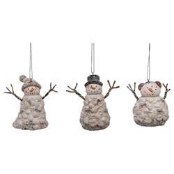 Item 501584 Piled Up Snowman With Knit Cap/Top Hat/Earmuffs Ornament
