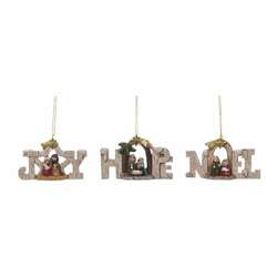 Item 501592 thumbnail Youthful Nativity In Text Ornament