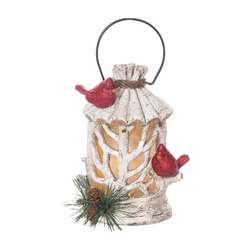 Item 501605 Light Up Cardinal Birch Lantern