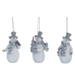Item 501650 Silver Snowman Ornament