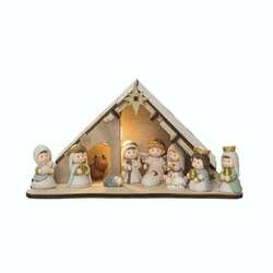 Item 501959 Lighted Golden Childrens Nativity Set