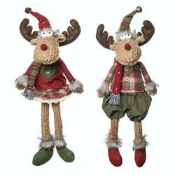 Item 501974 Plush Fuzzy Christmas Moose Sitter