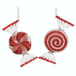 Item 502026 Glass Peppermint Candy Ornament