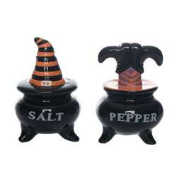 Item 502073 Cauldron With Witch Legs Salt And Pepper Set