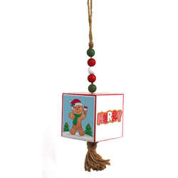 Item 505004 thumbnail Gingerbread 4 Sided Block With Bead Ornament