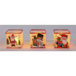 Item 505011 thumbnail Glass Snowman/Santa Square