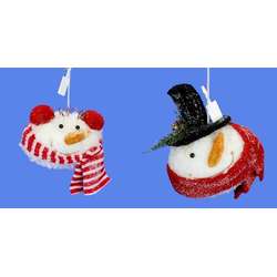 Item 505055 Fun Frosted Snowman Head Ornament