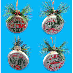 Item 505077 Vintage Christmas Sign Ornament