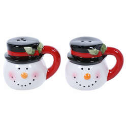 Item 505232 Snowman Cup Salt And Pepper Shaker Set
