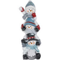 Item 505283 Blue Stack Of 3 Snowmen