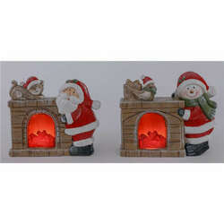 Item 505290 thumbnail Santa/Snowman Glow Fireplace