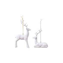 Item 505334 Shiny White Deer Ornament