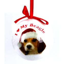 Item 507002 I Heart My Beagle Ball Ornament