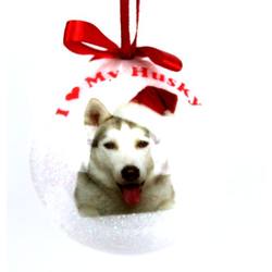 Item 507016 I Heart My Siberian Husky Ball Ornament