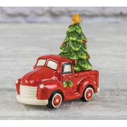 Item 509056 thumbnail Holly Red Truck Tree Salt and Pepper Shakers Set
