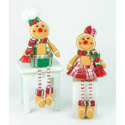 Item 509077 Holly Plaid Gingerbread Button Leg