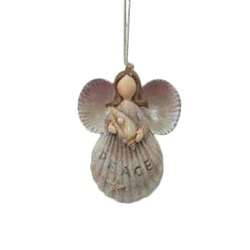 Item 516015 Peace Shell Angel Ornament