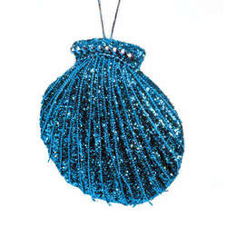 Item 516295 Blue Scallop Shell Ornament