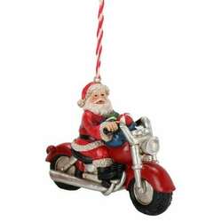 Item 516331 Santa On Motorcycle Ornament